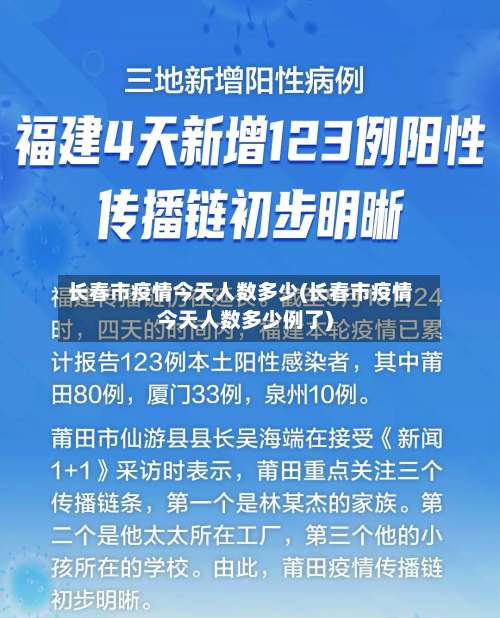 长春市疫情今天人数多少(长春市疫情今天人数多少例了)