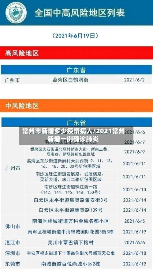 常州市新增多少疫情病人/2021常州新增一例确诊肺炎