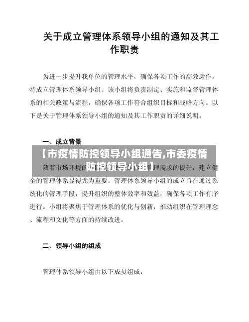 【市疫情防控领导小组通告,市委疫情防控领导小组】