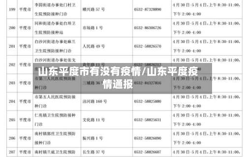 山东平度市有没有疫情/山东平度疫情通报-第3张图片
