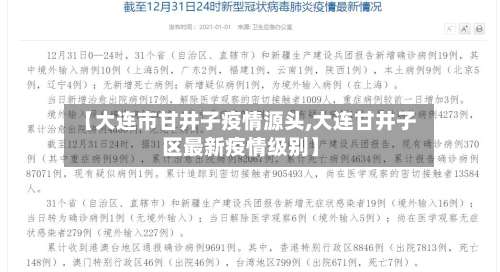 【大连市甘井子疫情源头,大连甘井子区最新疫情级别】