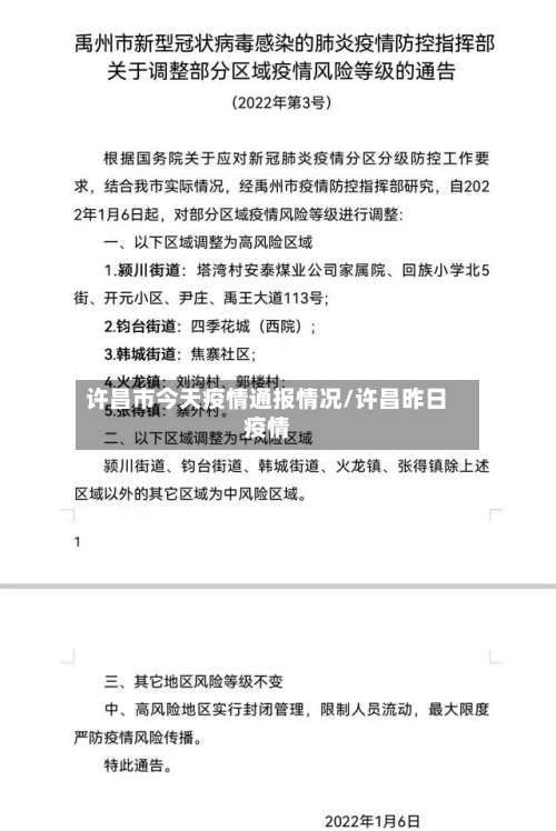 许昌市今天疫情通报情况/许昌昨日疫情
