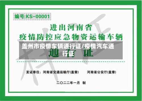 盖州市疫情车辆通行证/疫情汽车通行证-第2张图片