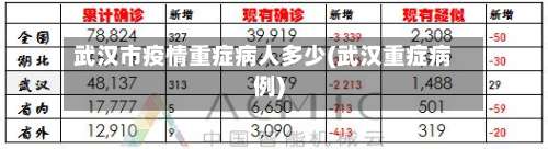武汉市疫情重症病人多少(武汉重症病例)