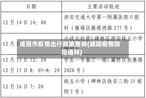 咸阳市疫情出行政策查询(咸阳疫情防控通知)-第3张图片