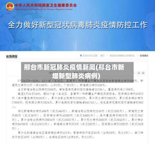 邢台市新冠肺炎疫情新闻(邢台市新增新型肺炎病例)