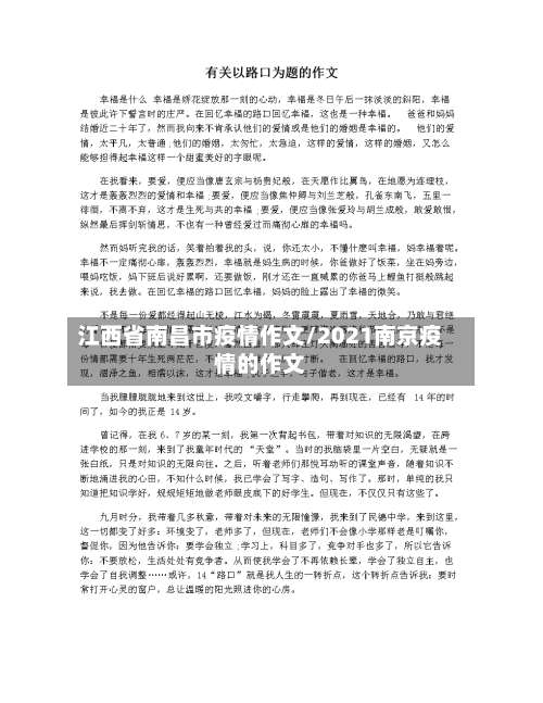 江西省南昌市疫情作文/2021南京疫情的作文-第3张图片