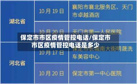 保定市市区疫情管控电话/保定市市区疫情管控电话是多少