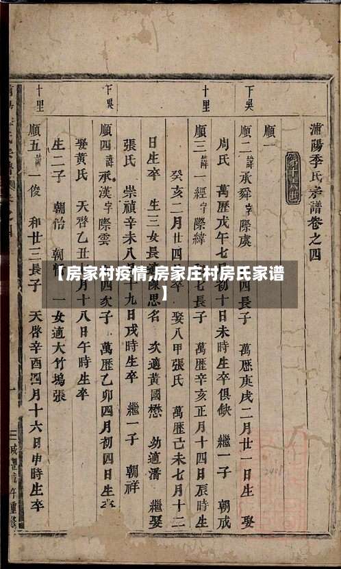 【房家村疫情,房家庄村房氏家谱】-第3张图片