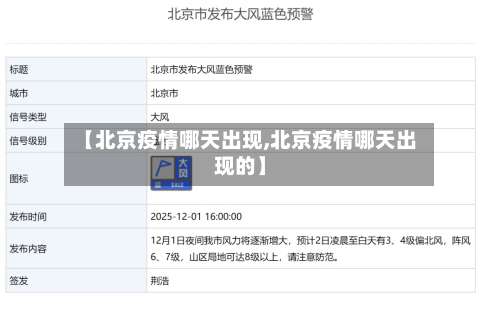 【北京疫情哪天出现,北京疫情哪天出现的】