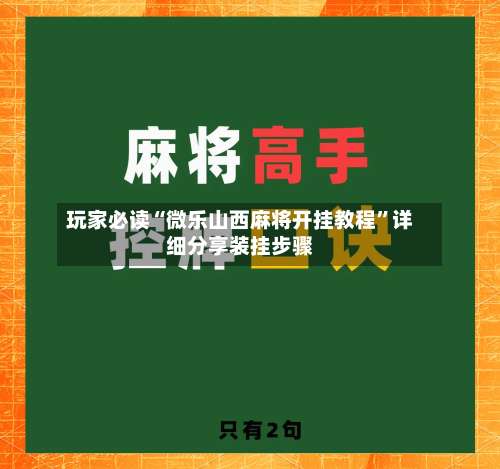 玩家必读“微乐山西麻将开挂教程”详细分享装挂步骤-第2张图片