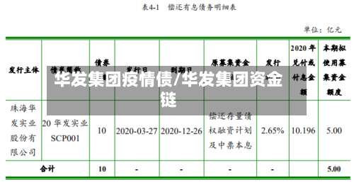 华发集团疫情债/华发集团资金链