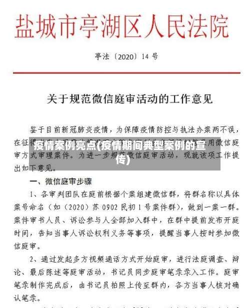 疫情案例亮点(疫情期间典型案例的宣传)-第3张图片