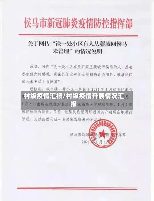 村级疫情汇报/村级疫情开展情况汇报