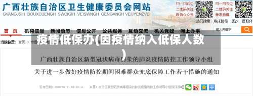 疫情低保办(因疫情纳入低保人数)
