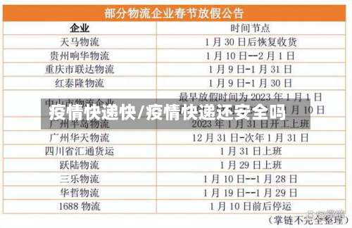 疫情快递快/疫情快递还安全吗-第2张图片