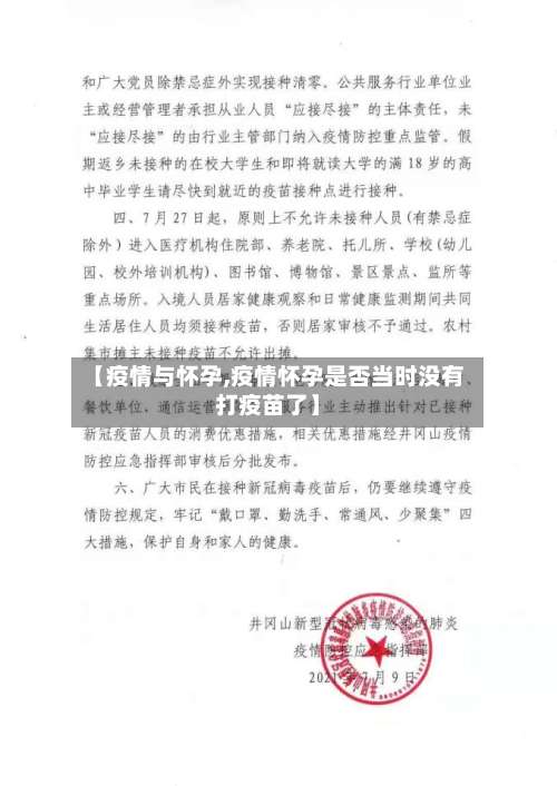 【疫情与怀孕,疫情怀孕是否当时没有打疫苗了】-第3张图片