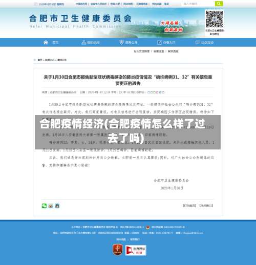 合肥疫情经济(合肥疫情怎么样了过去了吗)